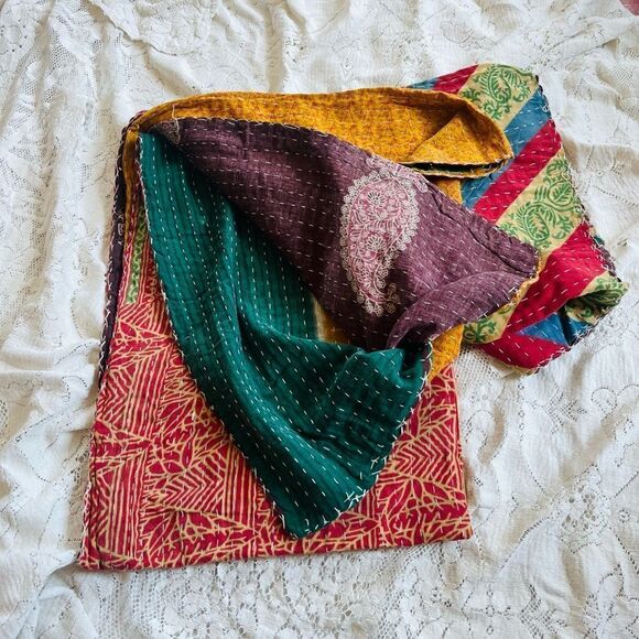 New - Vintage Indian Kantha Quilt Handmade Throw blanket - Picture 3 of 5